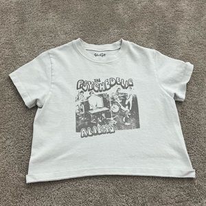 Psychedelic Aliens cropped baby tee (John gult)